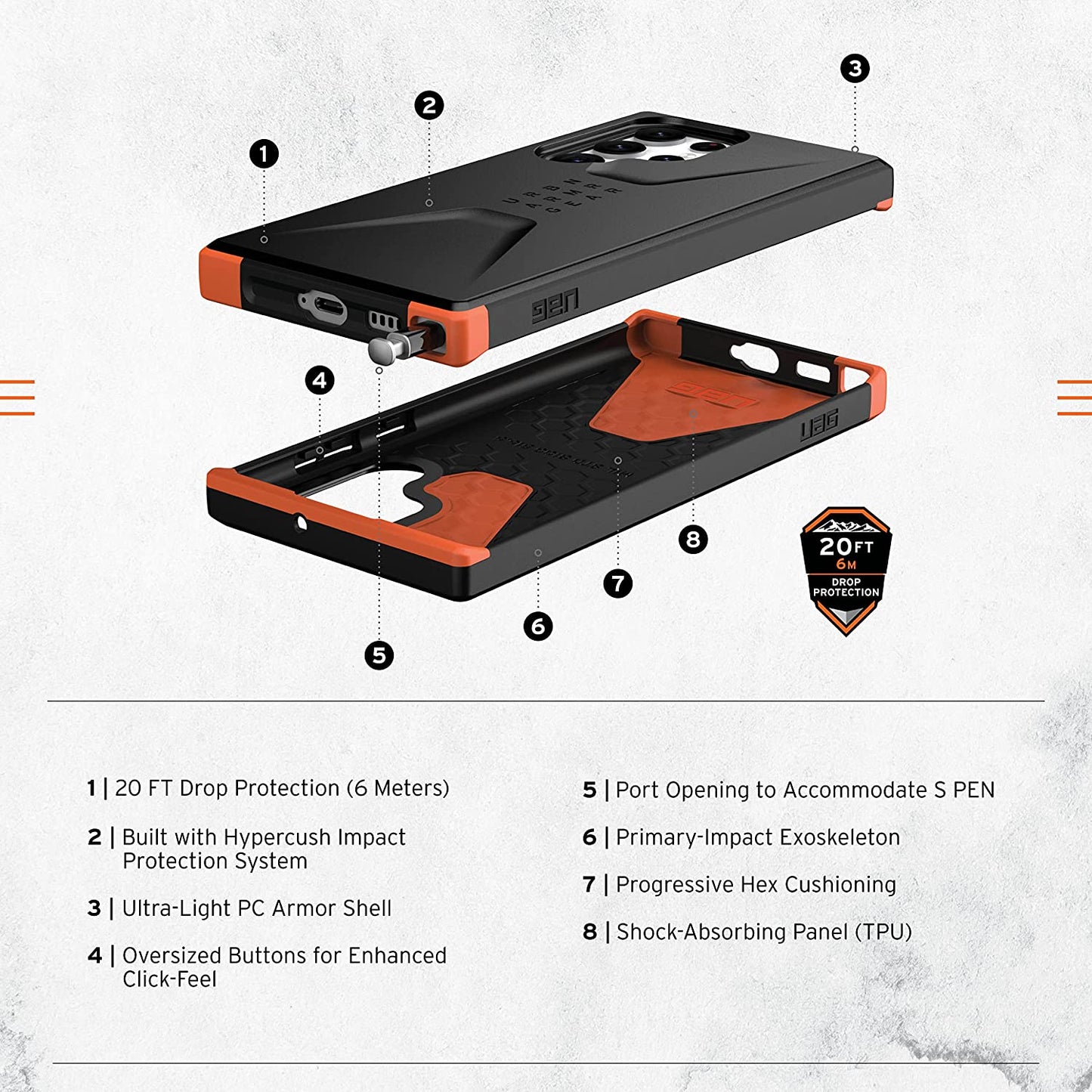UAG Samsung Galaxy S22 Ultra Civilian Case - Black