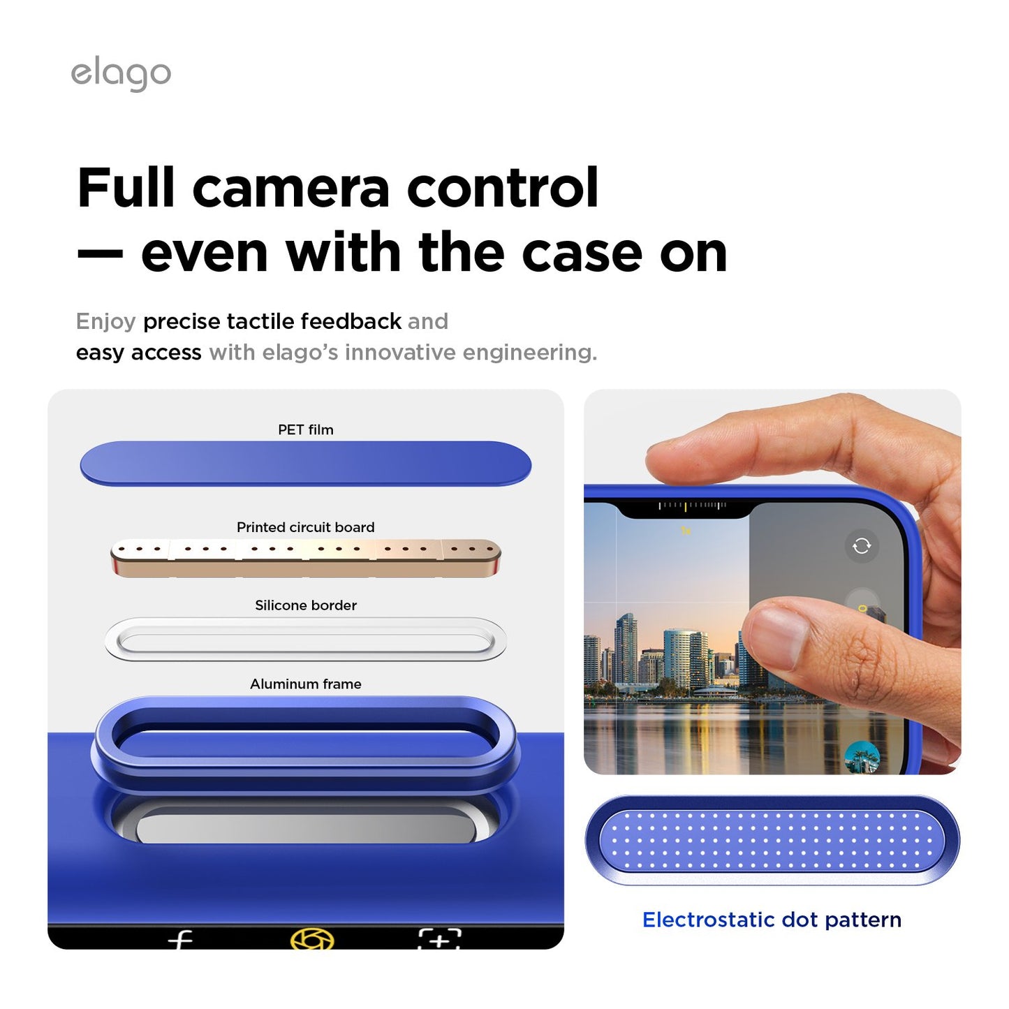 Elago iPhone 17 Pro Max Magnetic Silicone Case (Camera Control Key Included) - Cobalt Blue