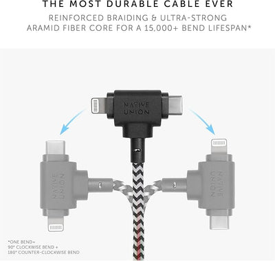 Native Union Belt Cable Duo Type C-C-Lightning 1.5m - Zebra