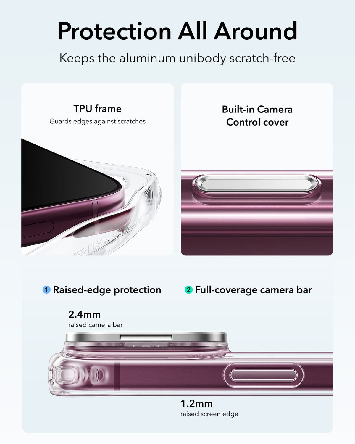 ESR Classic Hybrid Magnetic Case For Apple iPhone 18 Pro/Apple iPhone 17 Pro - Clear