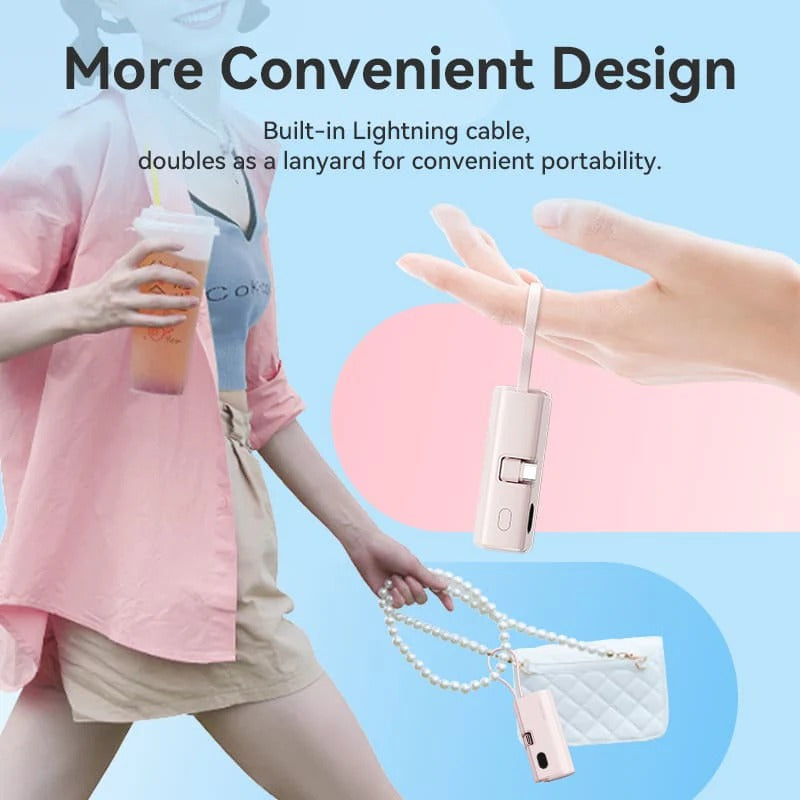 Vention Power Bank LED Display 4800mAh (USB-C + Lightning + USB-C) 22.5W Foldable USB-C Type - Blue