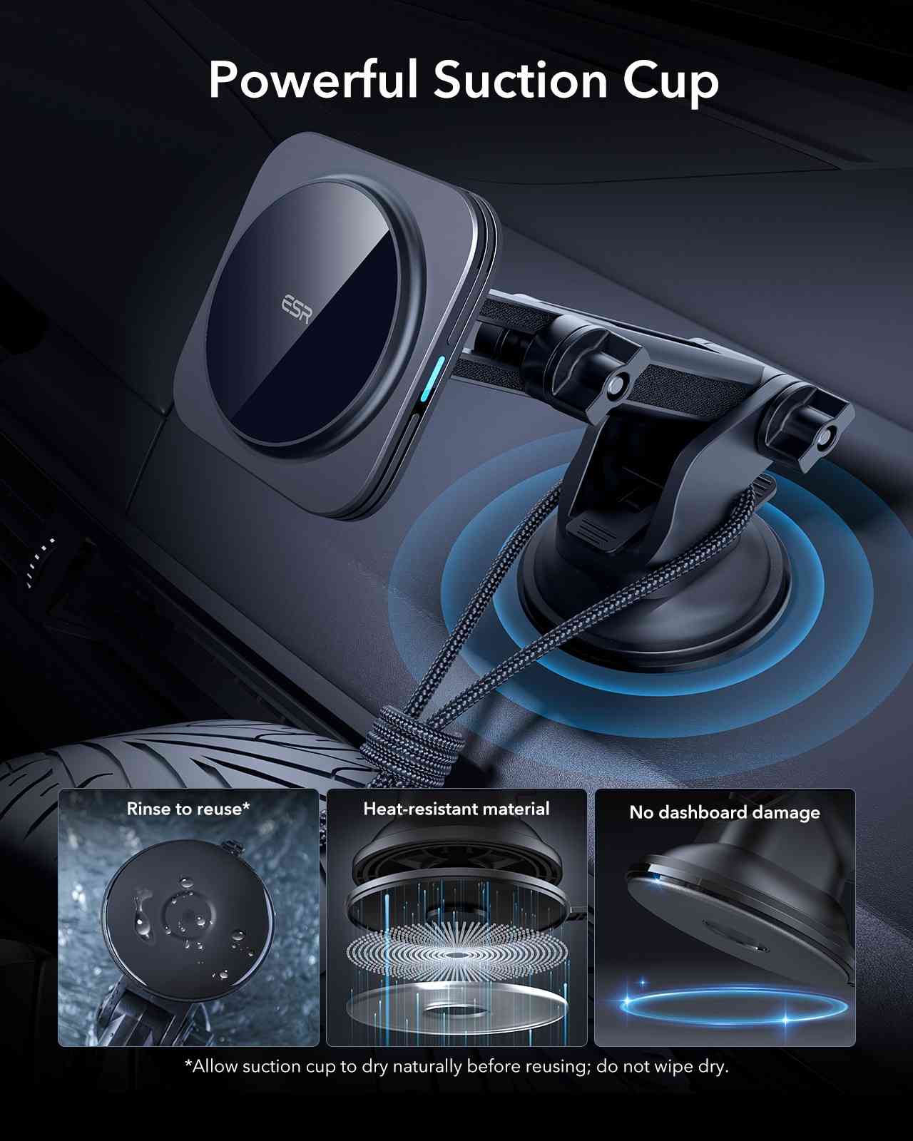 ESR Dashboard Wireless Charger Qi2