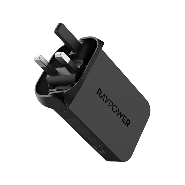 RavPower 2-Port USB-C PD 100W GaN Wall Charger - Black