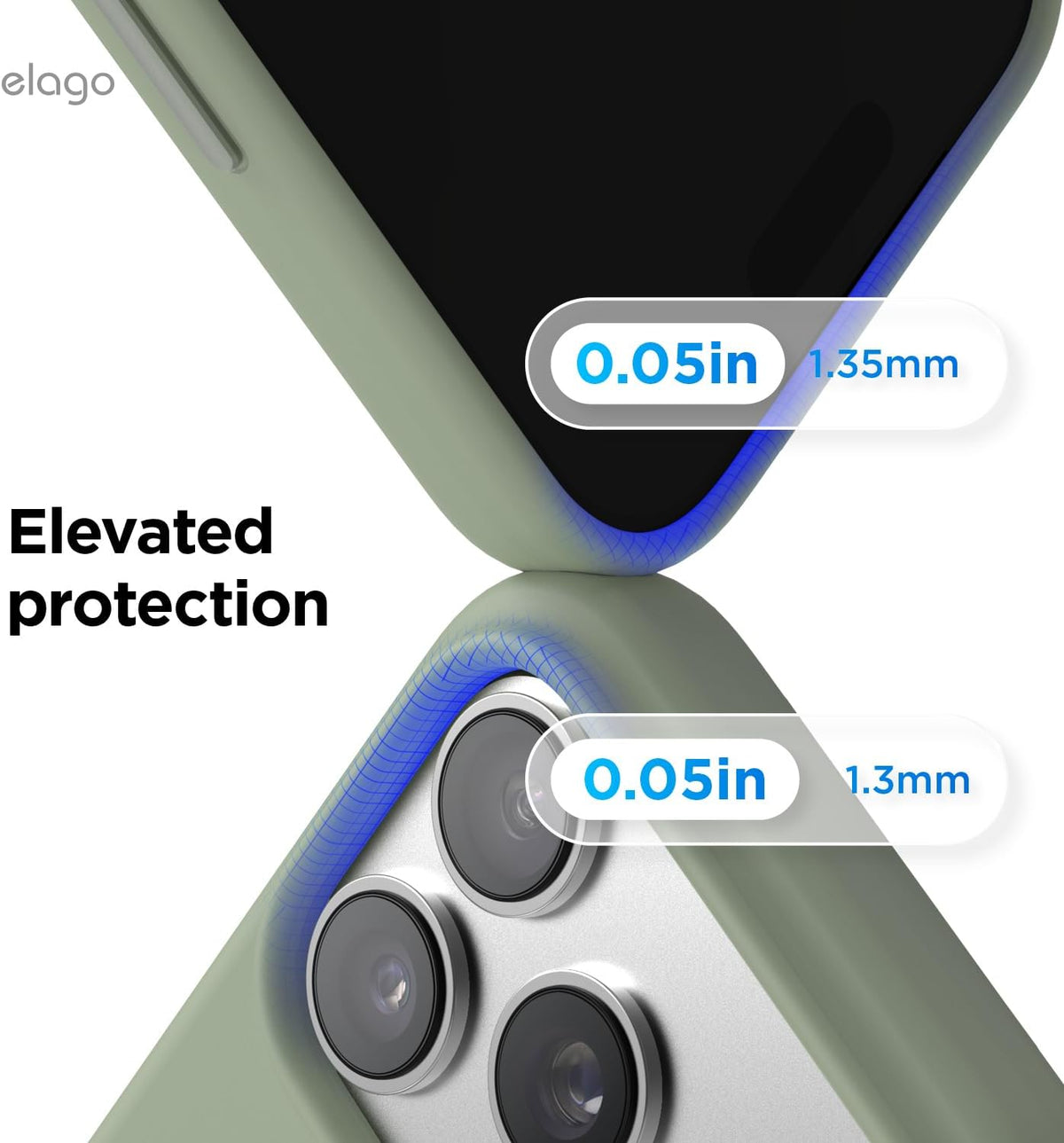 Elago Magnetic Silicone Case (Camera Control Key Included) For Apple iPhone 18 Pro Max / Apple iPhone 17 Pro Max - Khaki Green