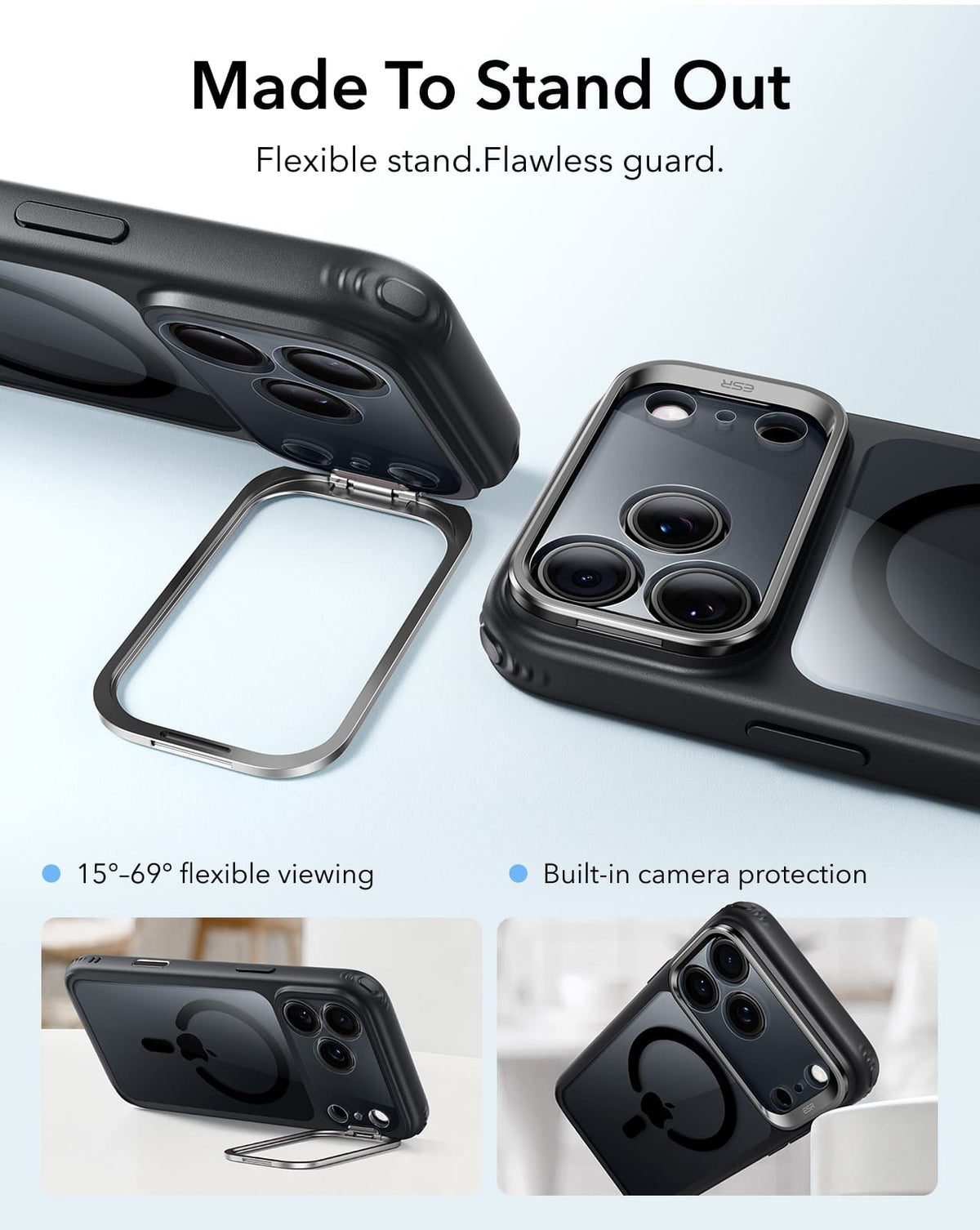 ESR Classic Hybrid Magnetic Case For Apple iPhone 18 Pro Max/Apple iPhone 17 Pro Max - Clear Black