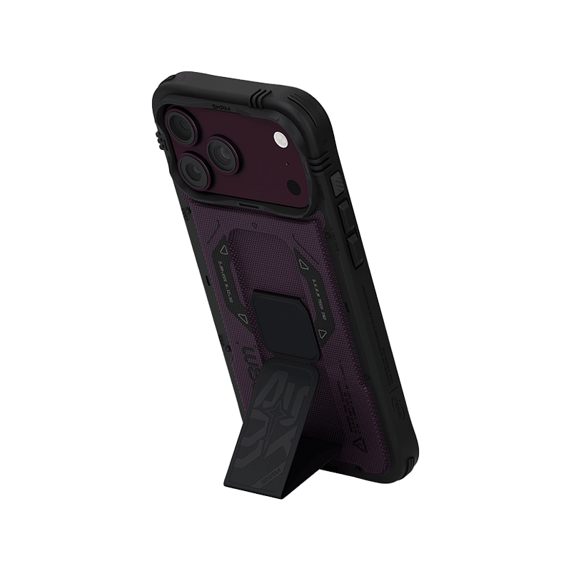SkinArma Phantom MagSafe Case With Grip Stand for iPhone 18 Pro - Burgundy
