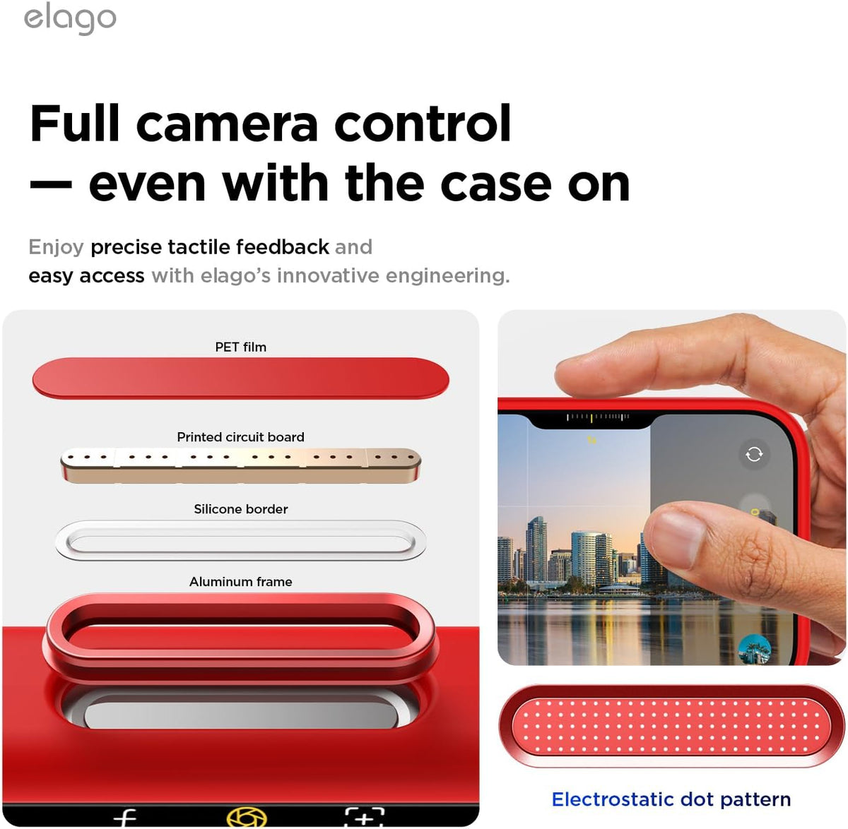 Elago Magnetic Silicone Case (Camera Control Key Included) For Apple iPhone 18 Pro Max / Apple iPhone 17 Pro Max - Red