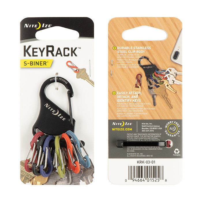 NiteIze KeyRack - S-Biner® - Black/Plastic S-Biners®