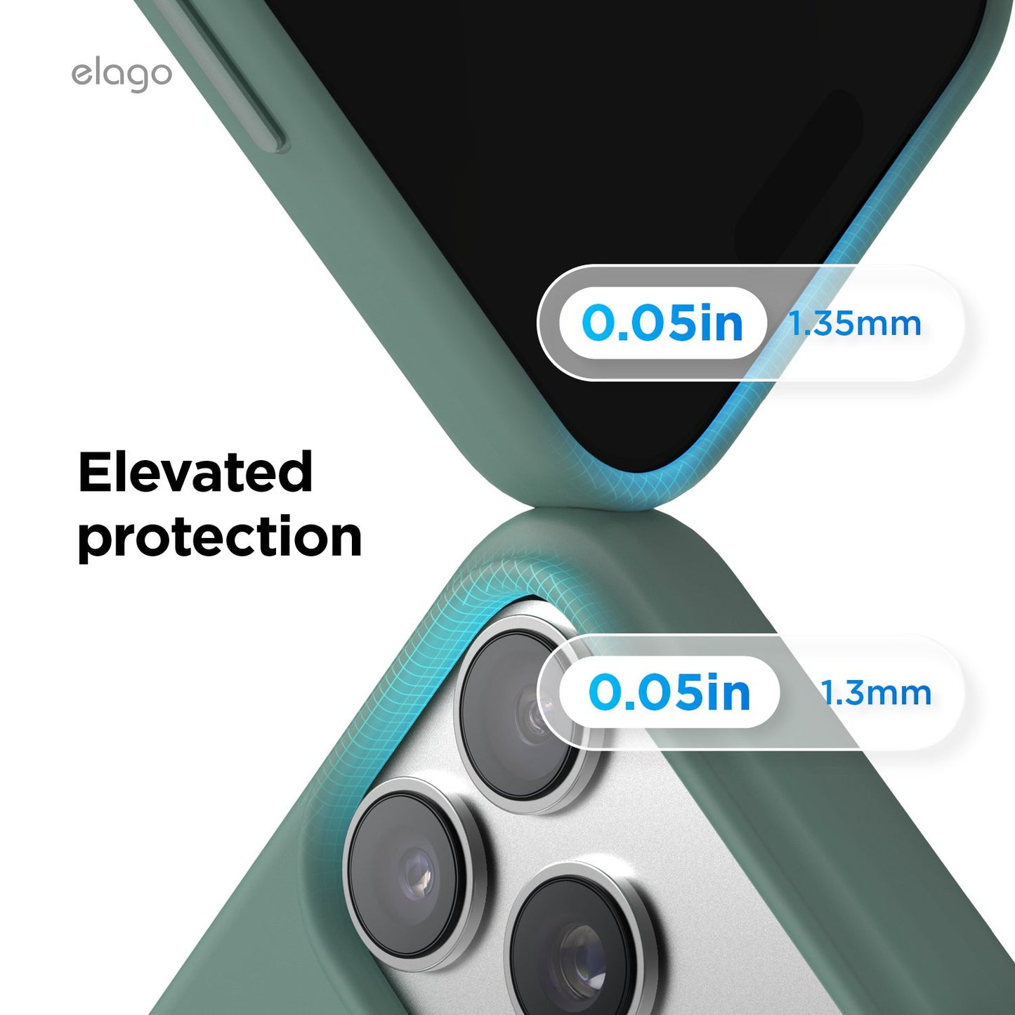 Elago iPhone 17 Pro Max Magnetic Silicone Case (Camera Control Key Included) - Mindnight Green