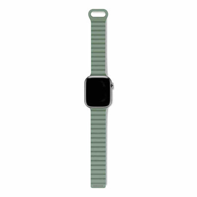 Decoded Apple Watch 49/45/44/42 mm Gen 1-10-SE Silicone Magnet Traction Loop Strap Lite - Sage Leaf Green