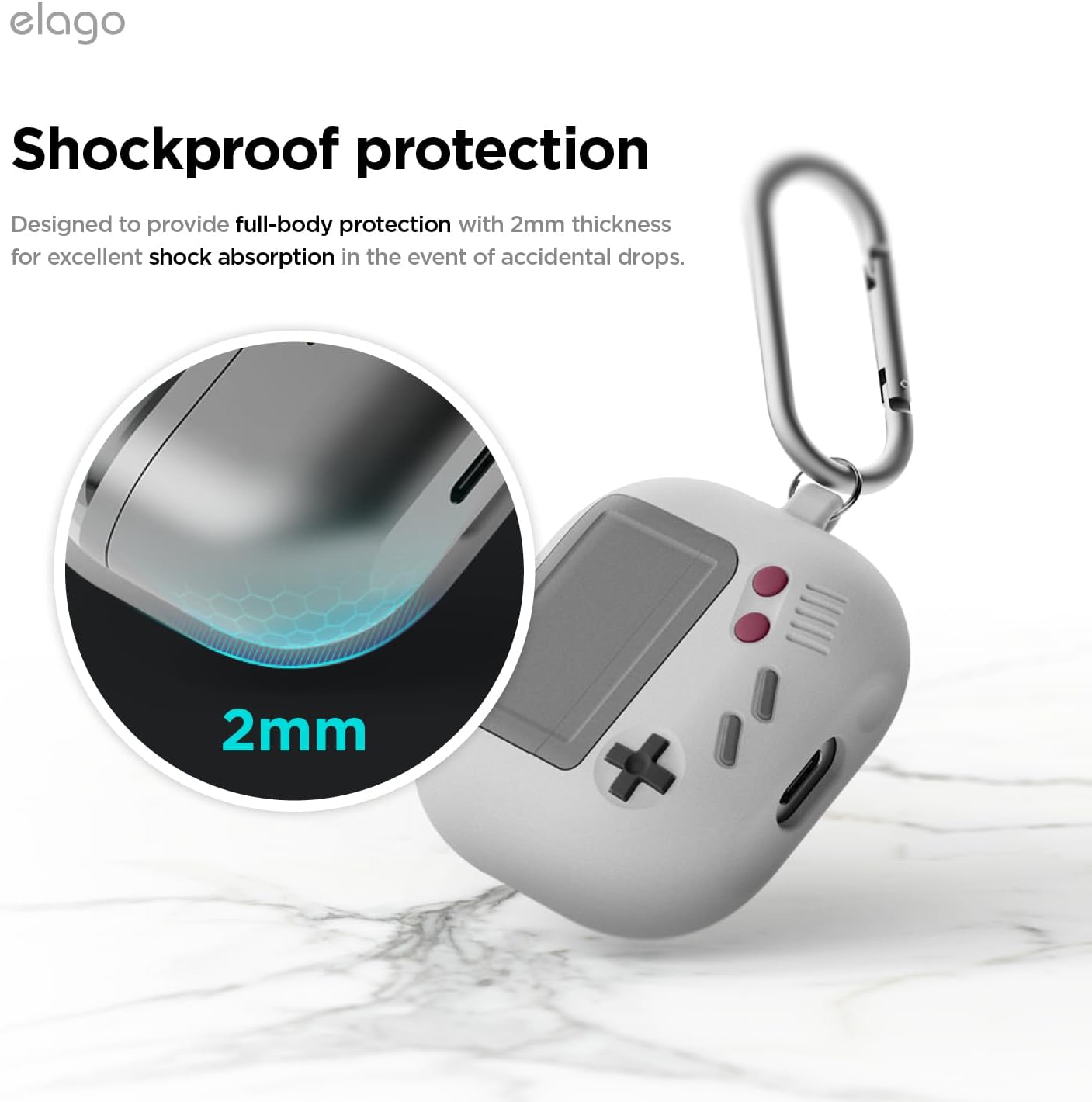 Elago Galaxy Buds 3 / 3 Pro / 3 FE AW5 Hang Case - Light Gray