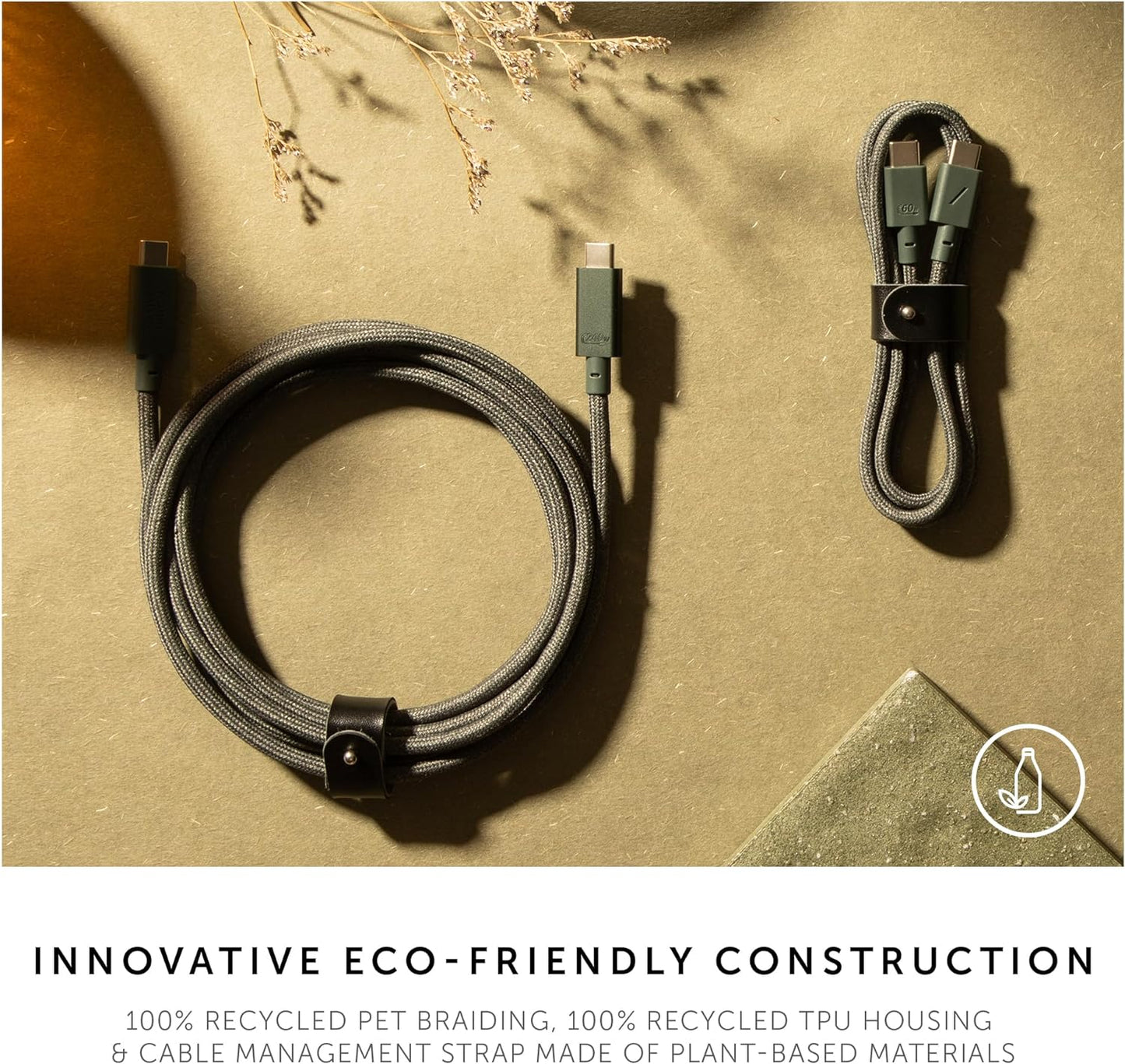 Native Union Belt Cable Pro 240W (USB-C to USB-C) - Slate Green