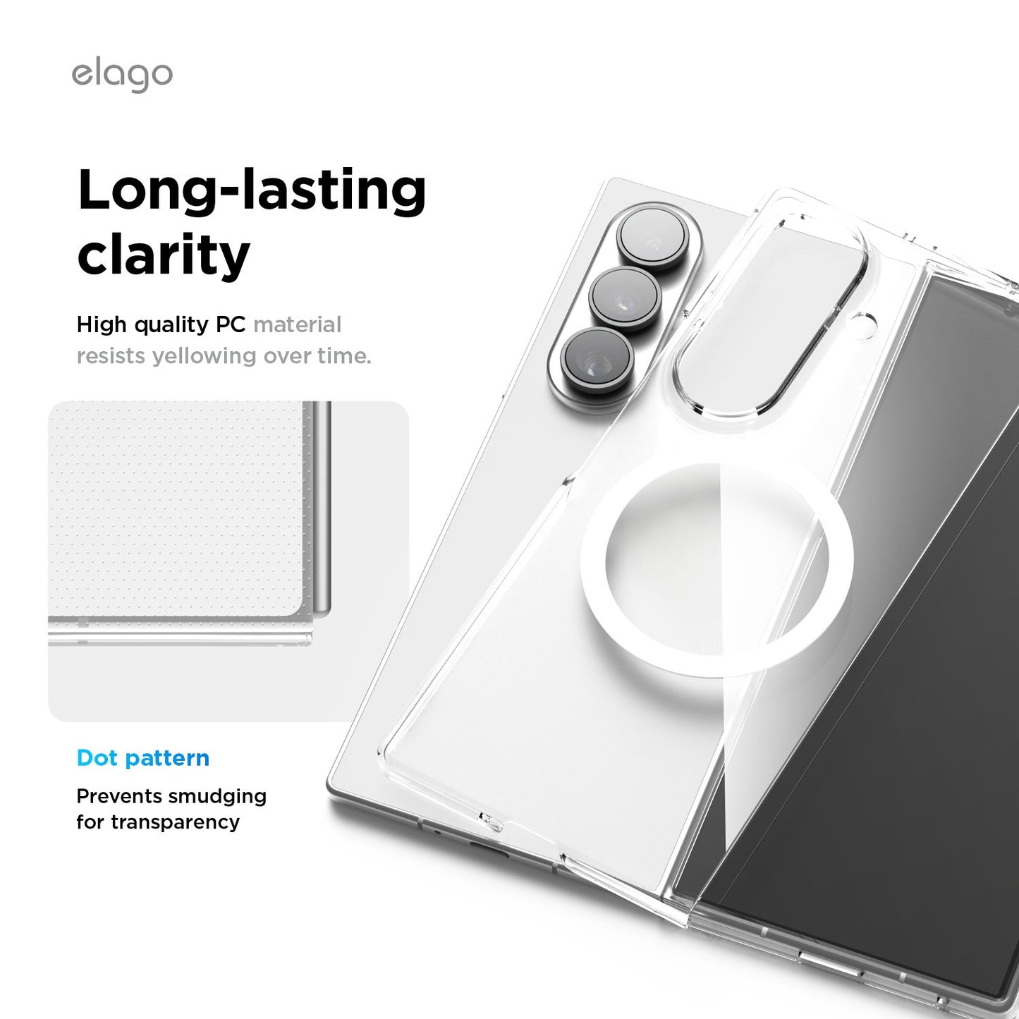 Elago Magnetic PC Case For Galaxy Z Fold 8 Ultra - Transparent