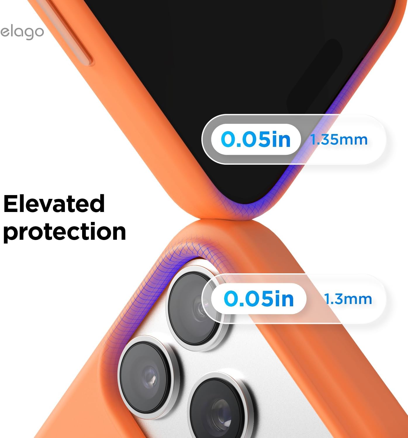 Elago Apple iPhone 18 Pro Max / Apple iPhone 17 Pro Max Magnetic Silicone Case (Camera Control Key Included) - Orange