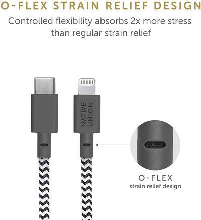 Native Union Belt Cable - USB A / Lightning / 1.2 Meter / Zebra