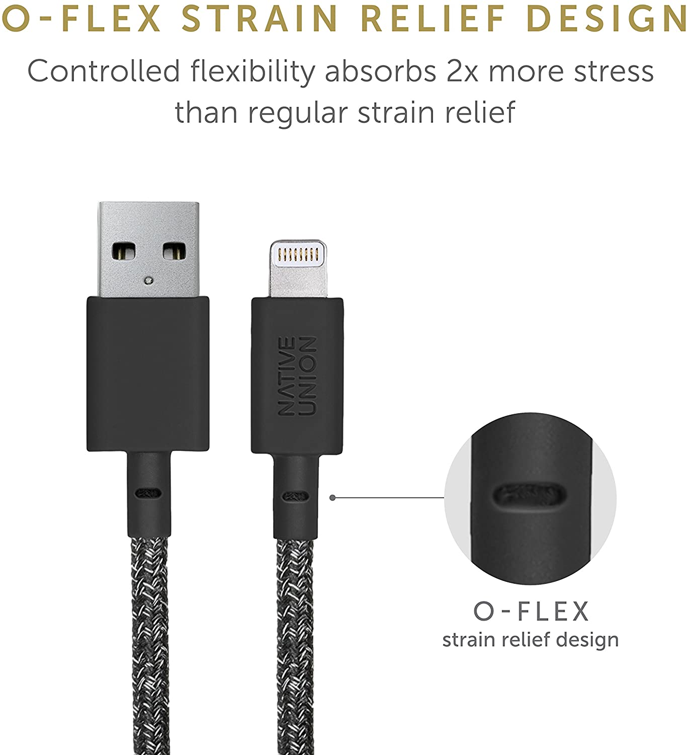 Native Union Belt Cable - Usb A To Lightning 1.2M - Cosmo Black