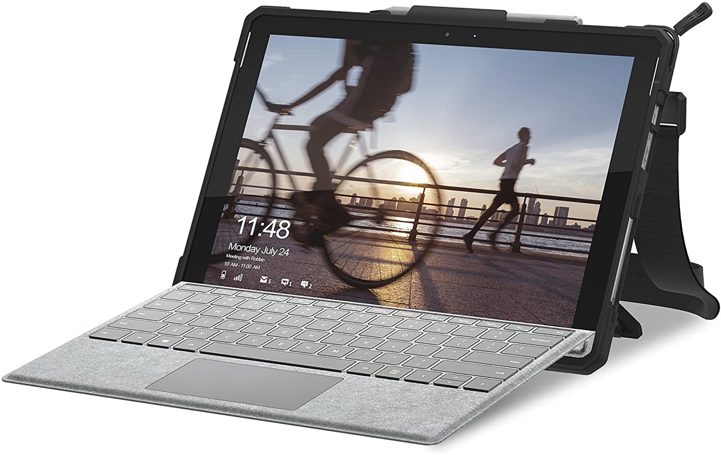 UAG Microsoft Surface Pro 7+/7/6/5/4 Plasma Case With Handstrap & Shoulder Strap - Ice/Black