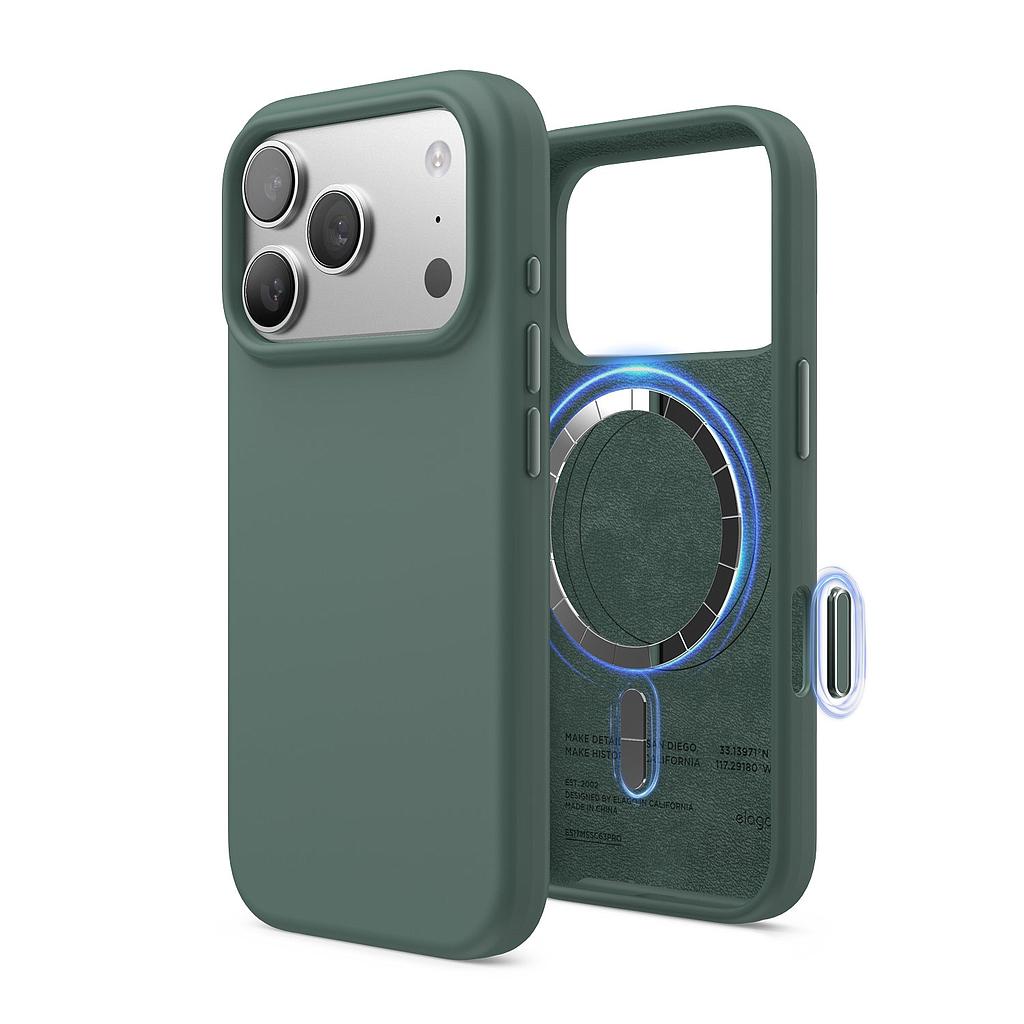 Elago iPhone 17 Pro Magnetic Silicone Case (Camera Control Key Included) - Mindnight Green