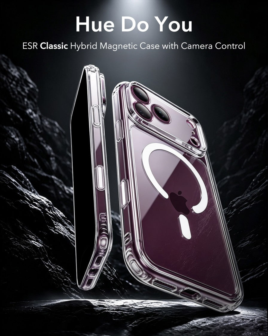 ESR Halolock Classic Hybrid (Camera Control Button) Case For Apple iPhone 18 Pro / Apple iPhone 17 Pro - Clear