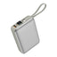 Lzel Mini Neurode Sync Power Bank with Built-in-Cable -  20000mAh / 22.5W / USB-A / USB-C / Silver