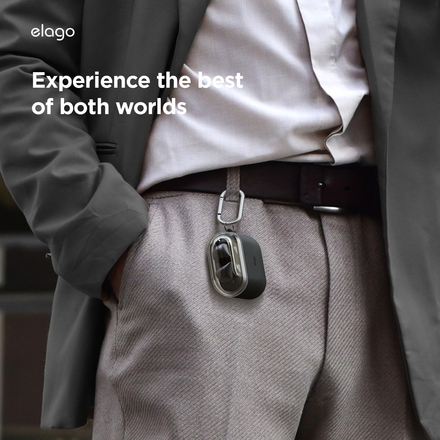 Elago Galaxy Buds 3 / 3 Pro / 3 FE Duo Hang Case - Clear/Black