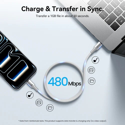 Vention Magnetic Cable USB 2.0 C Male to C Male  Cable - 1 Meter / Black