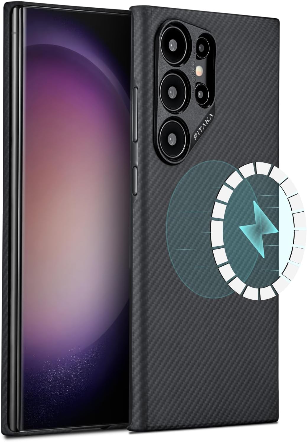 Pitaka Samsung Galaxy S24 Ultra Magez Magsafe Case  (Black/Grey Twill)