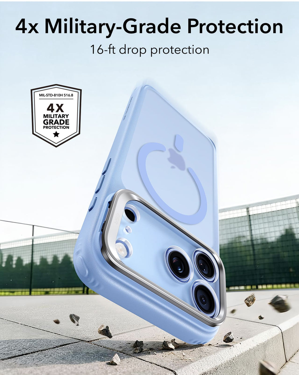 ESR Classic Hybrid Magnetic Case For Apple iPhone 18 Pro/Apple iPhone 17 Pro - Frosted Light Blue