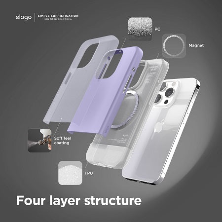 Elago Iphone 15 Pro Max Magsafe Glide Case - Purple / Transparent