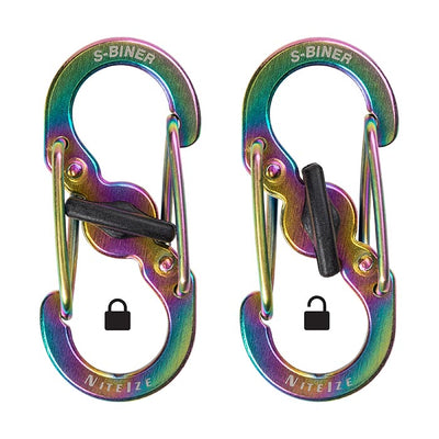 NiteIze S-Biner® MicroLock® Stainless Steel - Spectrum / Pack Of 2