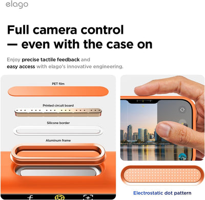 حافظة مغناطيسي إلاجو ايفون  برو  حافظة مزودة بزركاميرا ) - برتقالي