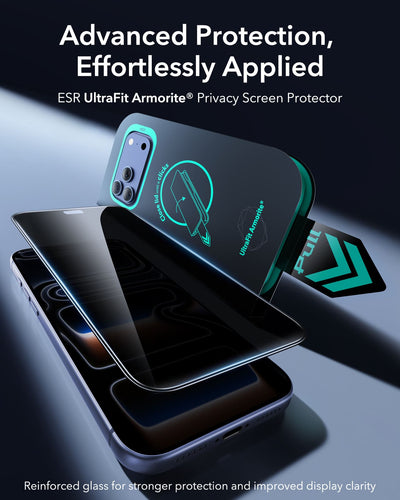ESR Armorite (UltraFit Tray) Privacy Screen Protector For Apple iPhone 18 Pro / Apple iPhone 17 Pro - Pack Of 2