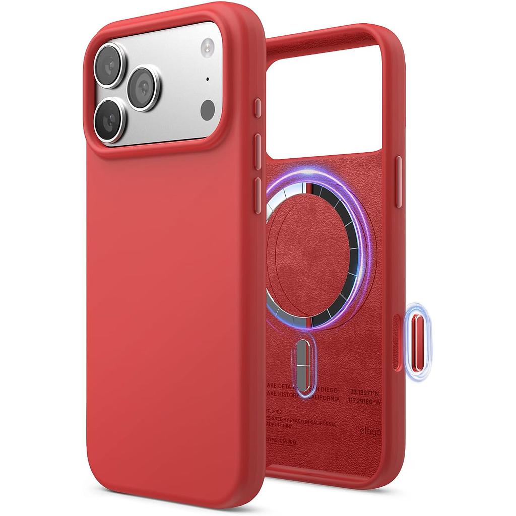 Elago Magnetic Silicone Case (Camera Control Key Included) For Apple iPhone 18 Pro Max / Apple iPhone 17 Pro Max - Red