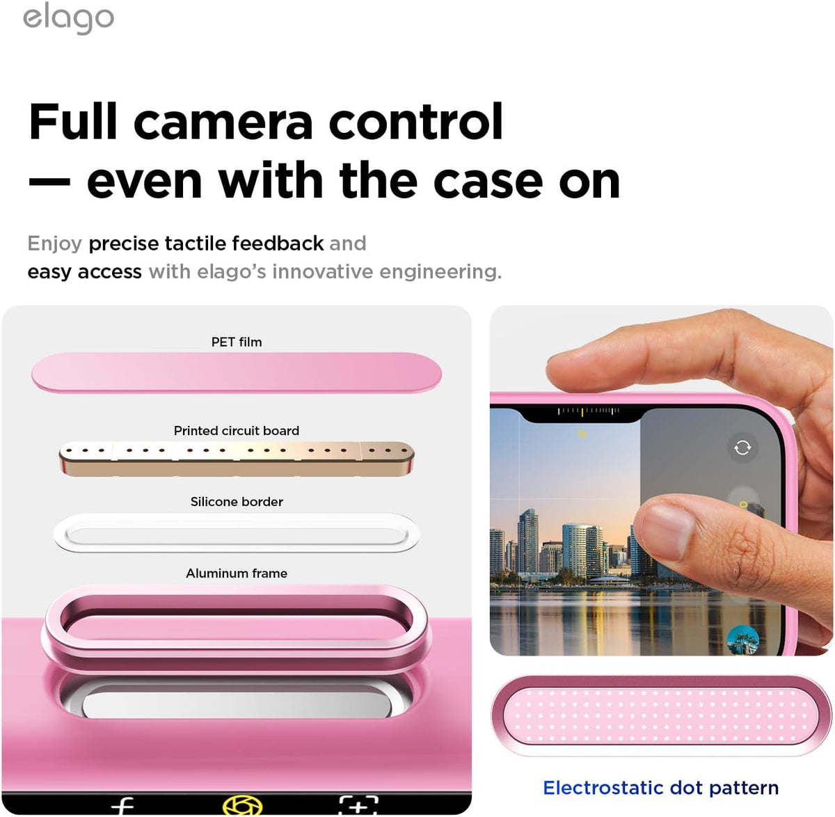 Elago Magnetic Silicone Case (Camera Control Key Included) For Apple iPhone 18 Pro Max / Apple iPhone 17 Pro Max - Hot Pink