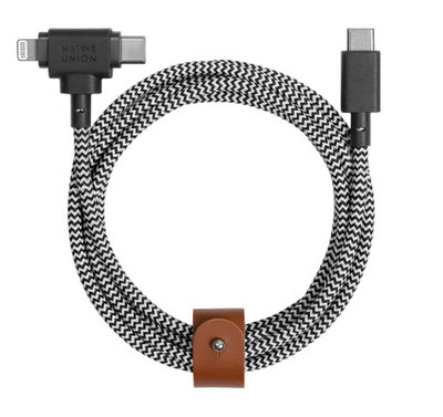 Native Union Belt Cable Duo Type C-C-Lightning 1.5m - Zebra