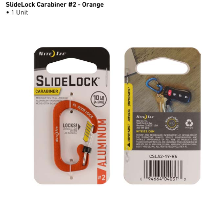Slidelock® Carabiner Aluminum #2 - Orange – WIBI (Want IT. Buy IT.)