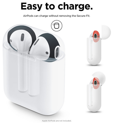 Elago Airpods 1&2 Secure Fit (2 Pairs) - Black/Red