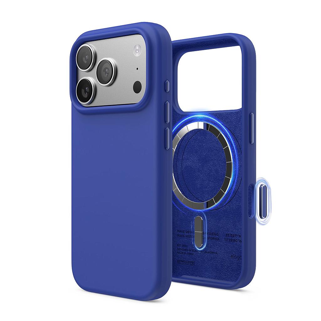 Elago iPhone 17 Pro Magnetic Silicone Case (Camera Control Key Included) - Cobalt Blue