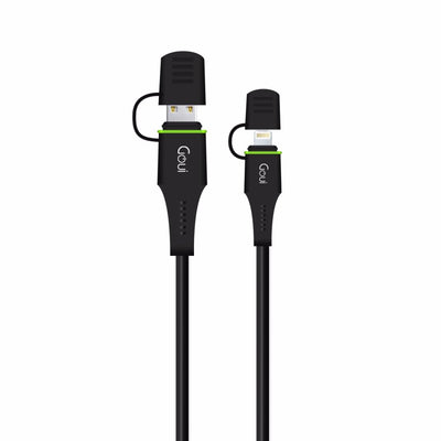 GOUI Waterproof iPhone Cable - USB-A / Lightning / 1.5 Meter / Black