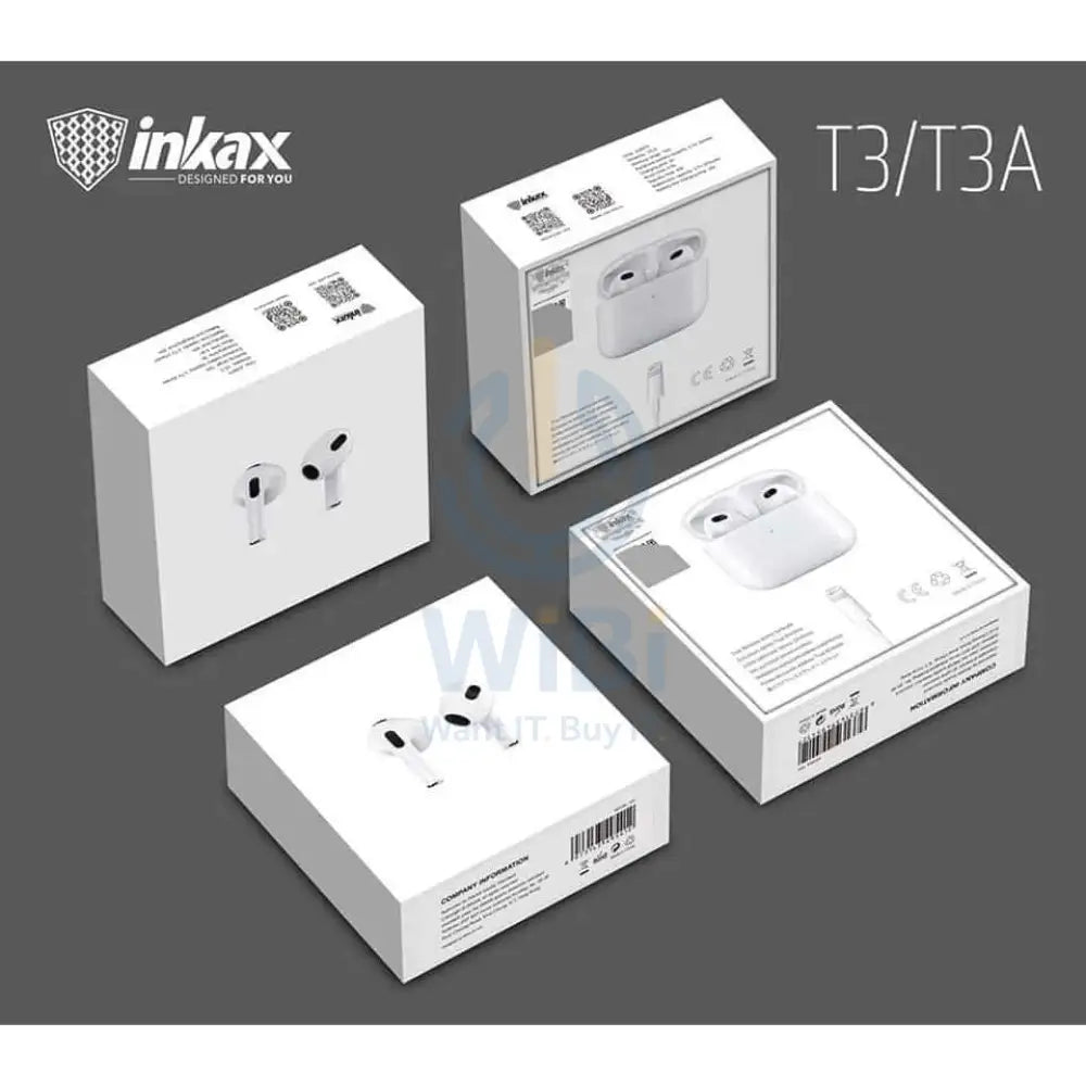 Inkax T3 TWS Wireless Headset Sports Stereo – White Accessories > Audio > Headphones