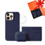 iPhone 12 & 12 Pro - Airpod 3 - Dark Blue Leather Case Gift Set With Wallet Accessories > Mobiles & Tablets