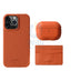 iPhone 13 Pro - Airpod Pro 2 - Orange Leather Case Gift Set With Wallet Accessories > Mobiles & Tablets