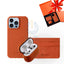 iPhone 13 Pro - Airpod 3 - Orange Leather Case Gift Set With Wallet Accessories > Mobiles & Tablets