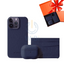 iPhone 14 Pro - Airpod 3 - Dark Blue Leather Case Gift Set With Wallet Accessories > Mobiles & Tablets