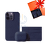 iPhone 14 Pro Max - Airpod Pro - Dark Blue Leather Case Gift Set With Wallet Accessories > Mobiles & Tablets