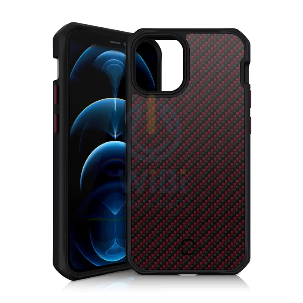 Itskins Carbon Case - Apple iPhone 12 & 12 Pro / Red Carbon Accessories > Mobiles & Tablets