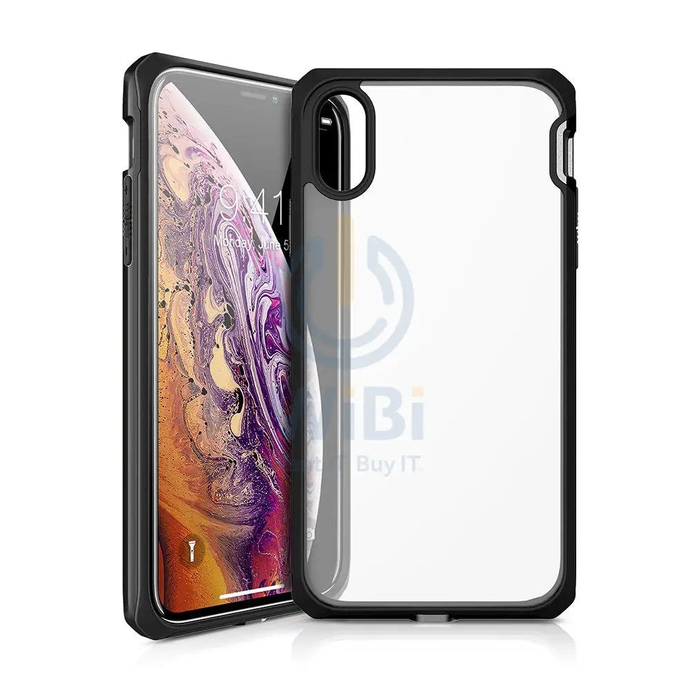 Itskins Hybrid Edge Metallic Frame Case Anti Shock Up To 2 Mtr For iPhone X / Xs - Black Mat Accessories > Mobiles &