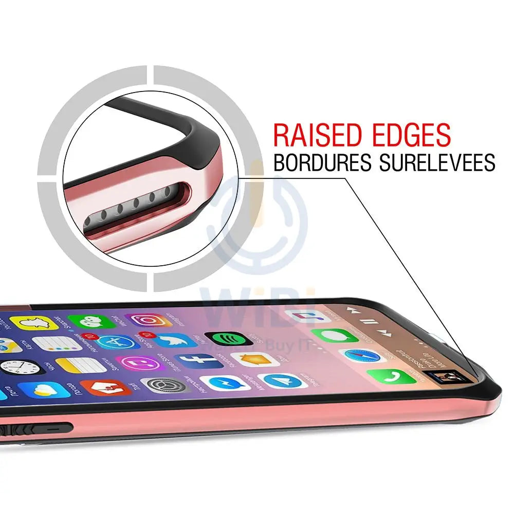 Itskins Hybrid Edge Metallic Frame Case Anti Shock Up To 2 Mtr For iPhone Xs Max - Rose Gold Accessories > Mobiles &