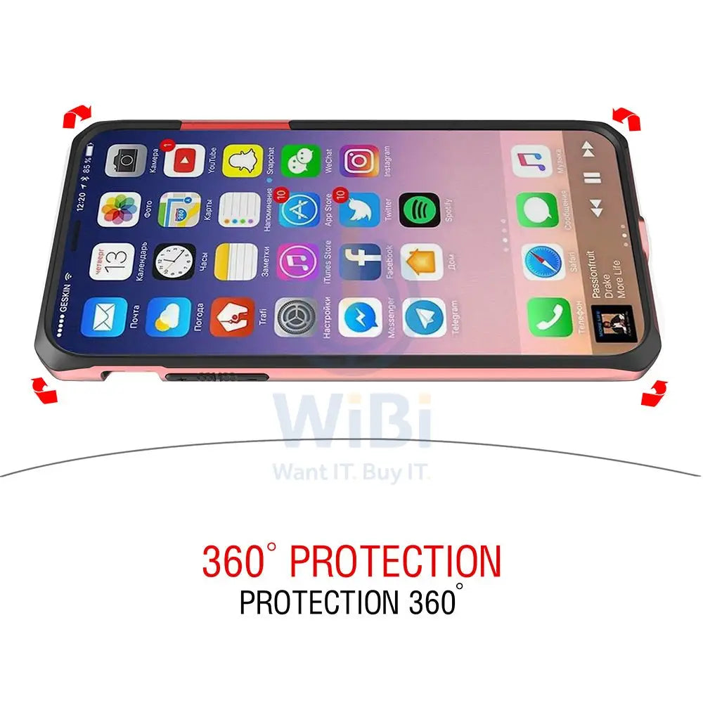 Itskins Hybrid Edge Metallic Frame Case Anti Shock Up To 2 Mtr For iPhone Xs Max - Rose Gold Accessories > Mobiles &