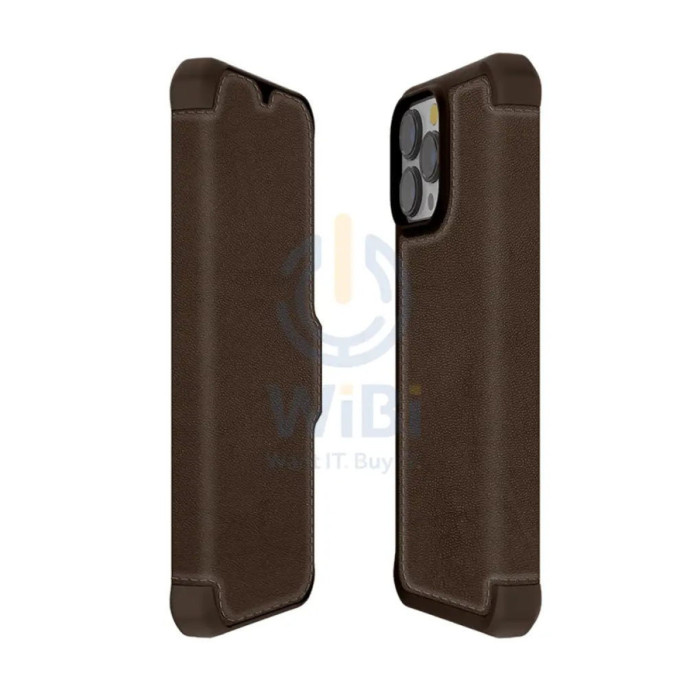 Itskins Hybrid Folio Leather Series Cover - Apple iPhone 13 Pro / Brown Accessories > Mobiles & Tablets